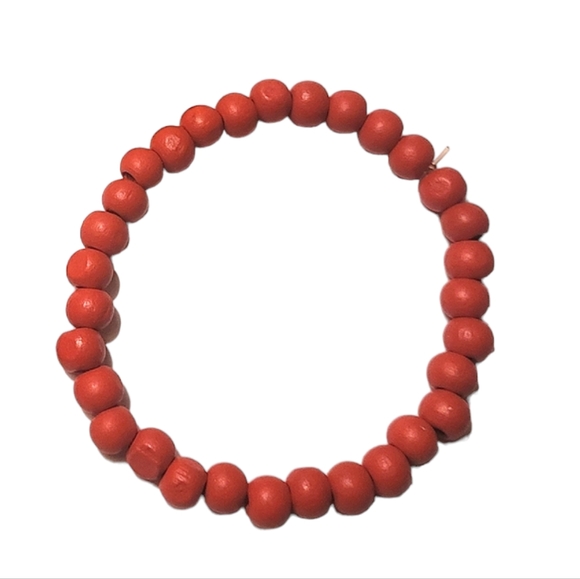 Red Wooden Bead Bracelet - Picture 1 of 1